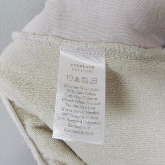 Everlane Terry Cloth Knit Shorts Size L Cream Pink Beige Pull On Pockets - Picture 4 of 7